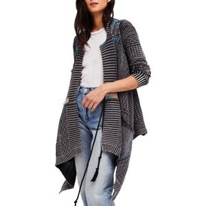Free People All Washed Out Cardigan Women's Size XS Oversized Boho Charcoal